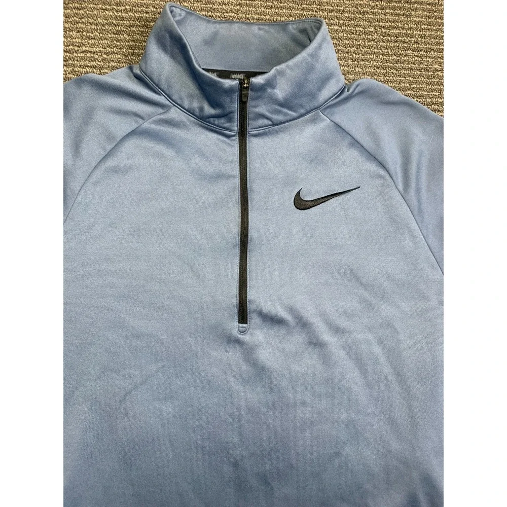 Nike Sweatshirt Mens M Blue DriFit 1/4 Zip Lightweight Pullover Activewear Top
